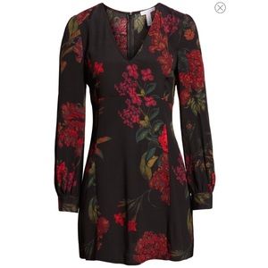 Leith Black & Red Floral Mini Dress